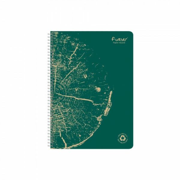 Блокнот А4 210*297 мм, 60 л.,  лин. Forever Premium спираль сбоку, обл. карт., ассорти