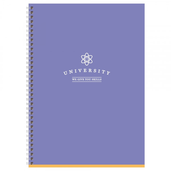 Тетрадь А4 80 л., клет. Academy софт-тач, спираль сбоку, обл. карт., ассорти