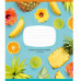 Тетрадь А5 12 л., клет. Fruits & flowers скоба сбоку, обл. карт., УФ-лак, ассорти