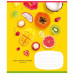Тетрадь А5 12 л., клет. Fruits & flowers скоба сбоку, обл. карт., УФ-лак, ассорти