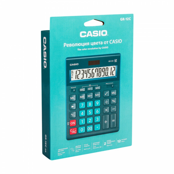 Кальк. наст. 12р. GR-12 Casio оранжевый 35*155*209 мм