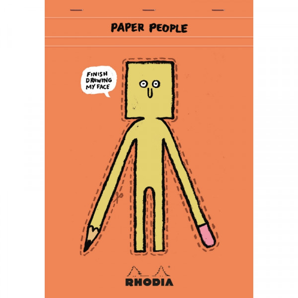Блокнот А4 210*297 мм, 80 л., в клетку Paper people скоба сверху, обл. карт., терракот