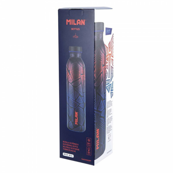 Бутылка термическая 591 мл. Fit special series Milan метал., синий/красный