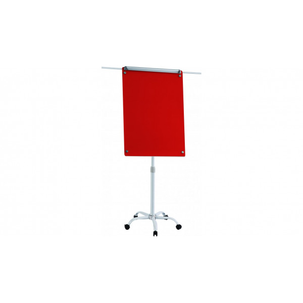Флипчарт стеклянный магнитно-маркерный Classic Boards BMF96-VA1/G, 90x60см красный, мобильный на колесиках, регулируемая высота