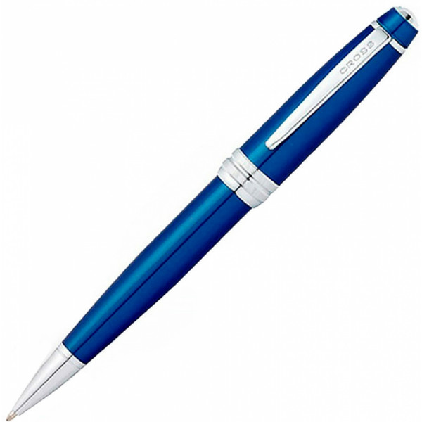 Ручка шарик/автомат Bailey Blue Lacquer 0,7 мм, метал., подарочн. упак., синий/серебристый, стерж. черный