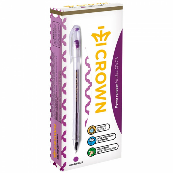 Ручка гелевая Hi-Jell Color, 0,7 мм., прозр., стерж. фиолетовый