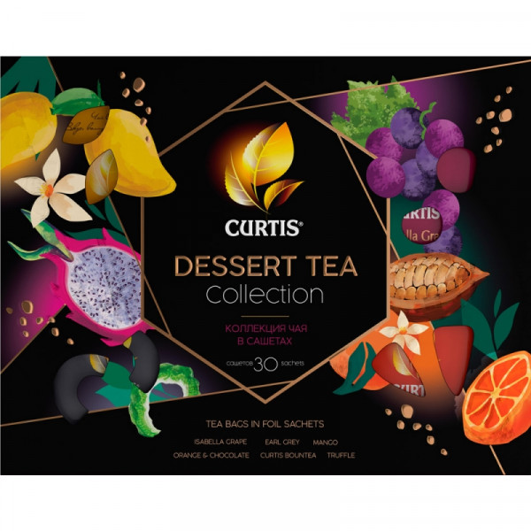 Чай Curtis 30 пак*1,95 гр., 6 вкусов, Dessert Tea Collection