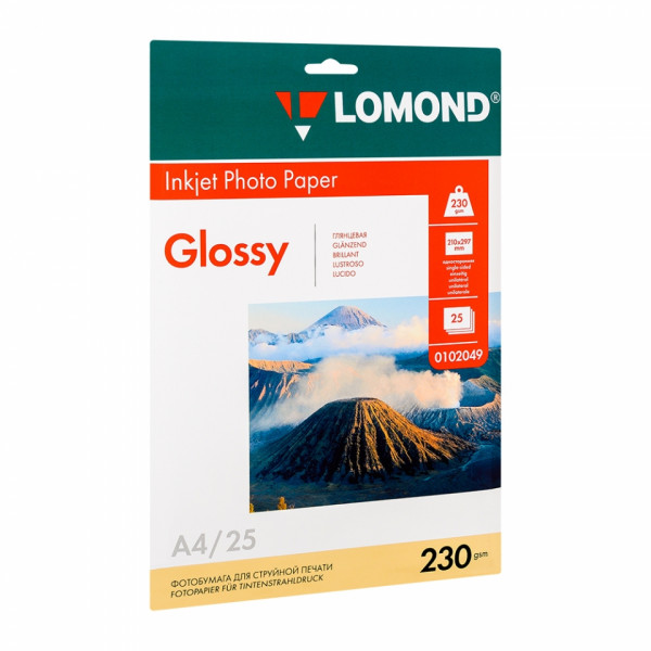 Фотобумага А4, 170 г/м, 50 л., глянц., одностор. Lomond