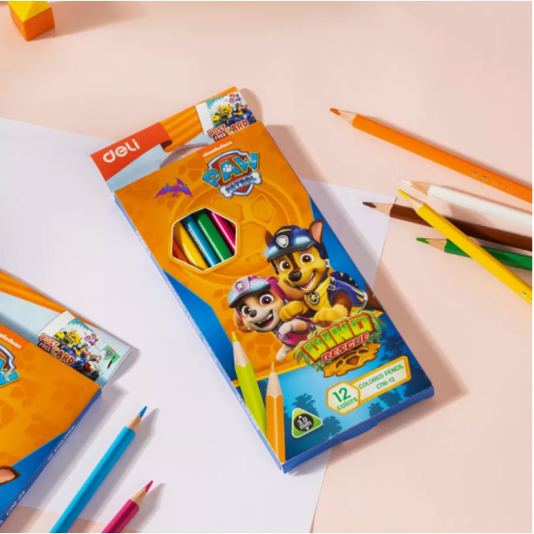 Цв. карандаши 12 шт Paw Patrol Dino