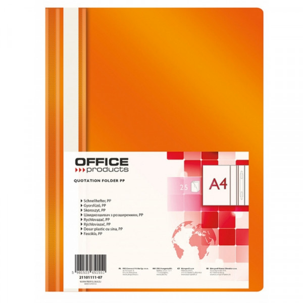 Папка скоросшиватель А4 Office Products оранжевый
