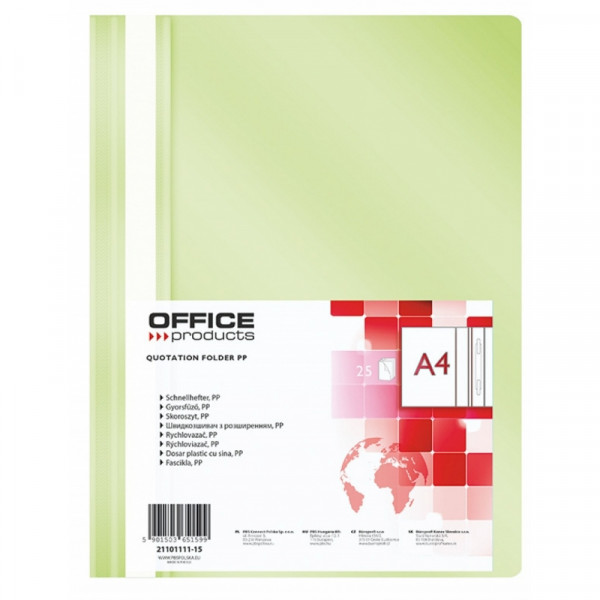 Папка скоросшиватель А4 Office Products св.-зеленый
