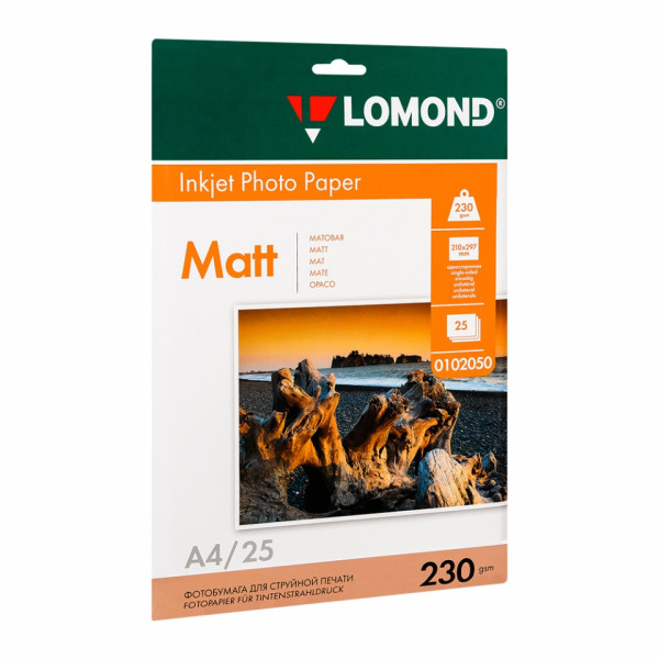 Фотобумага А4, 180 г/м, 50 л., матов., одностор. Lomond