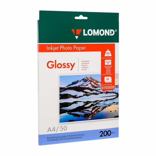 Фотобумага А4, 170 г/м, 50 л., глянц., одностор. Lomond