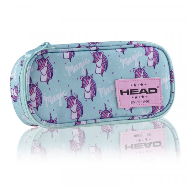 Пенал на 1 отд. Head Unicorn полиэстер., бирюзовый/розовый
