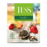 Чай Tess 100 пак*1,5 гр., зеленый, с белым персиком и клубникой, Flirt