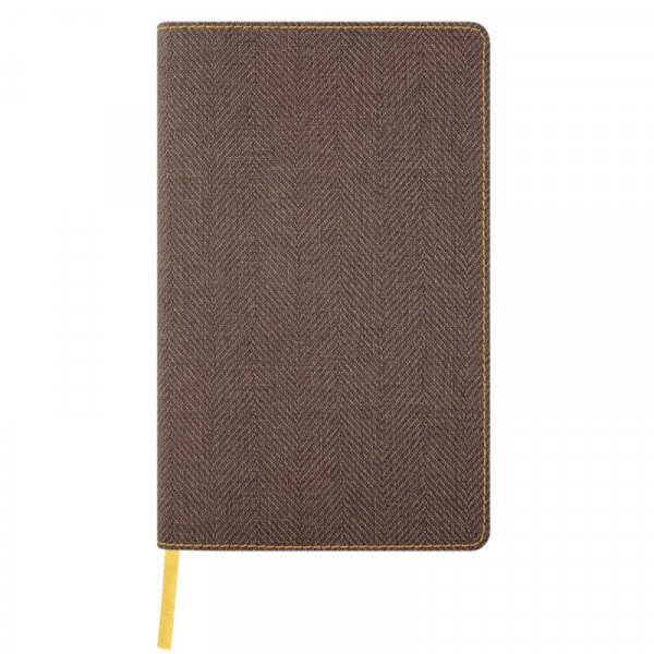 Блокнот А5 130*210 мм., 120 л., тонир., в клетку Harris Tobacco Brown интегральн. обл., искусств. матер., коричневый табак, срез желтый