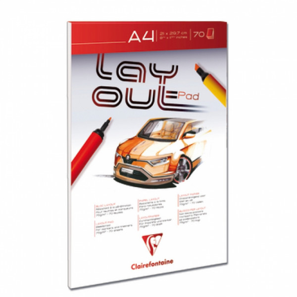 Блок бумаги для маркеров LAYOUT PAD A4, 75г/м2, 70л