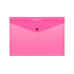 Конверт на кнопке Бюрократ Double Neon DNEPK803A4PINK A4 гориз. пластик 0.18мм розовый