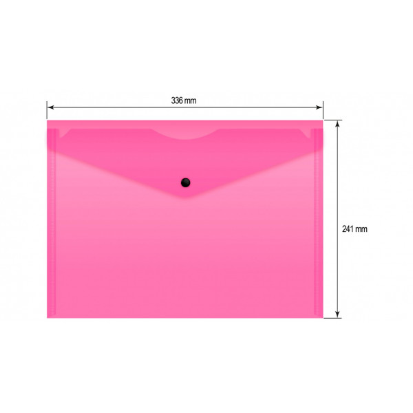 Конверт на кнопке Бюрократ Double Neon DNEPK803A4PINK A4 гориз. пластик 0.18мм розовый