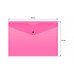 Конверт на кнопке Бюрократ Double Neon DNEPK803A4PINK A4 гориз. пластик 0.18мм розовый