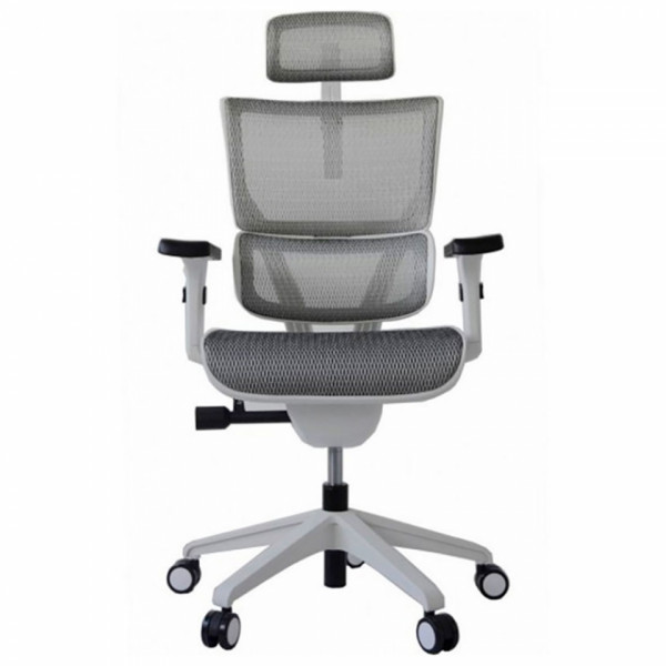 Кресло д/руководителя Ergostyle Vision White пластик белый,сетка, цвет серый