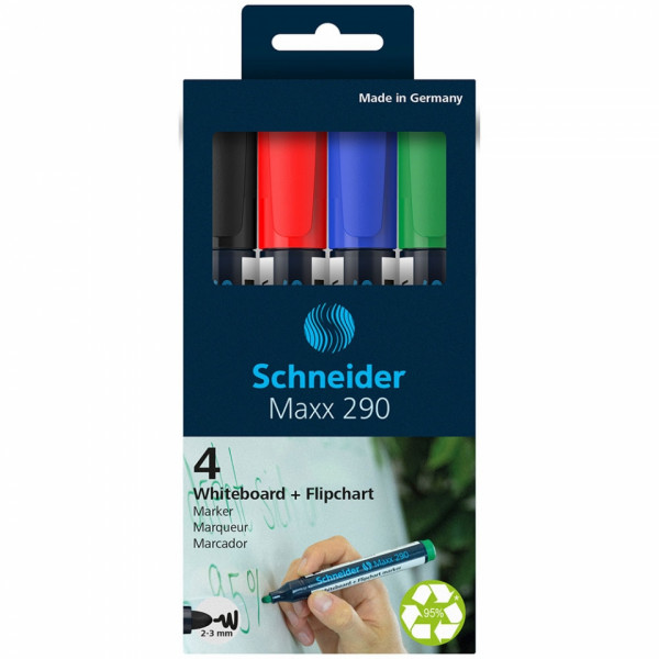 Набор маркеров д/д Maxx 290 2-3 мм,  4 шт, ассорти 