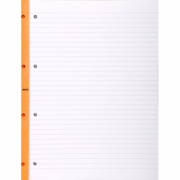 Блокнот А4+ 223*297 мм, 80 л., в клетку Rhodia скоба сбоку, обл. карт., оранжевый