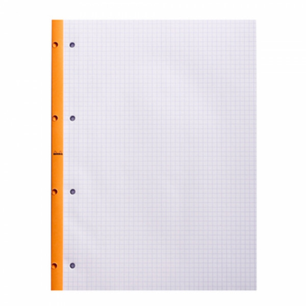 Блокнот А4+ 223*297 мм, 80 л., в клетку Rhodia скоба сбоку, обл. карт., оранжевый