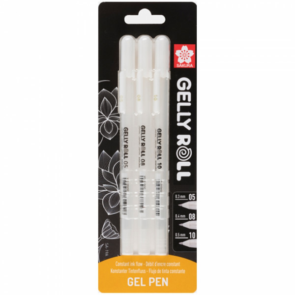 Ручка гелевая Gelly Basic белый 0.4мм, 2 шт. блист. 