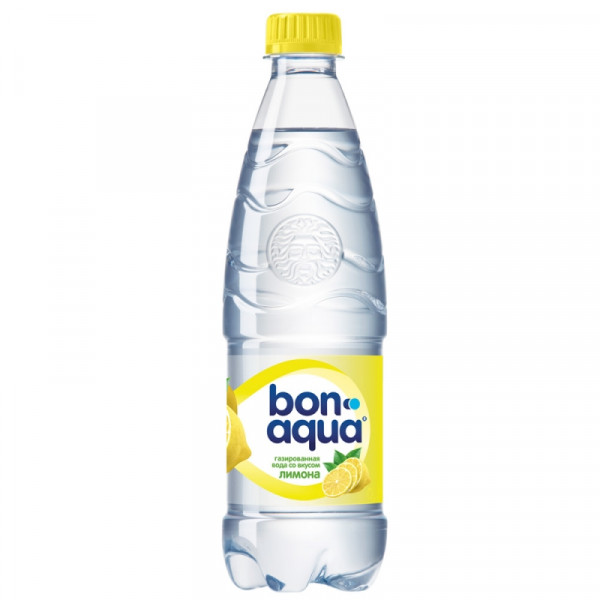 Вода питьевая Bonaqua газир., вкус лимона, 0,5 л., пласт. бутылка