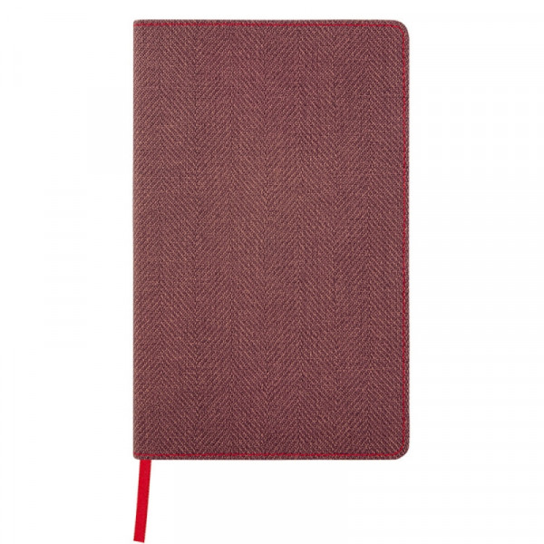 Блокнот А5 130*210 мм., 120 л., тонир., в клетку Harris Maple Red интегральн. обл., искусств. матер., бордовый, срез красный
