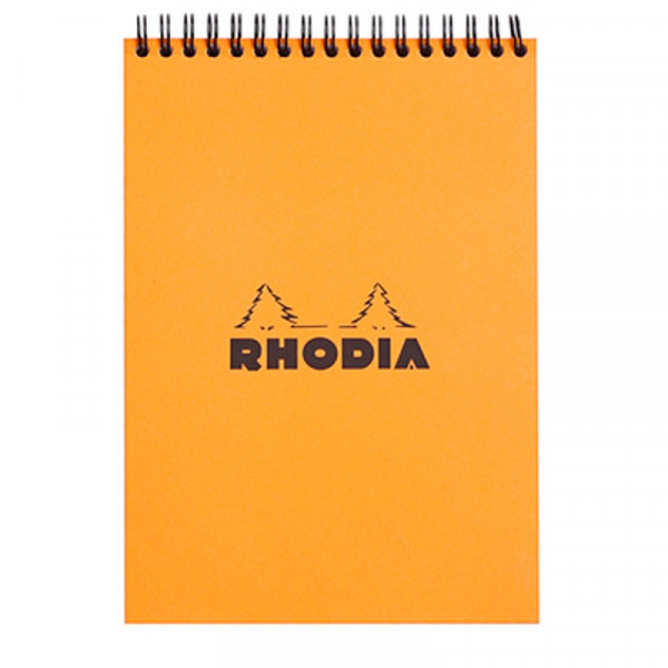 Блокнот A5  80л лин на гребне Rhodia Orange микроперфорация