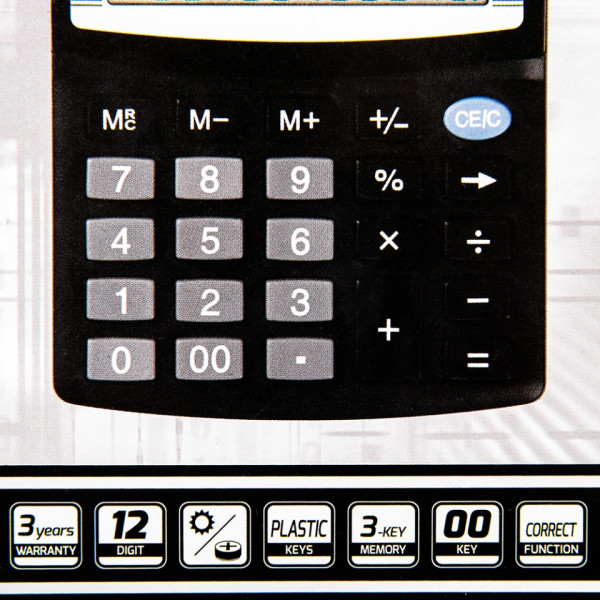 Кальк. наст. 12р. SDC-412 BX Rebell черный 125*100*27 мм
