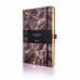 Блокнот А5 130*210 мм., 120 л., тонир., лин. Wabi Sabi Bark обл. искусств. матер., на резинке, бордово-коричневый, срез золотистый