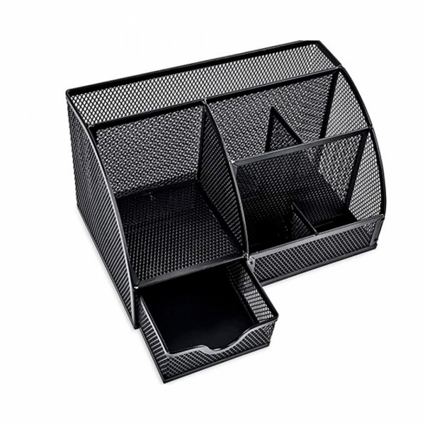 Подставка д/канц. мелочей KF17295 Office Set метал., сетка, черный
