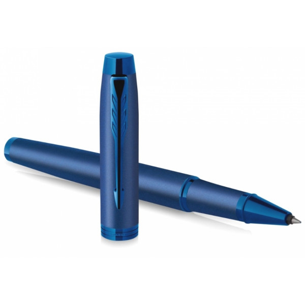 Ручка роллер IM Monochrome T328 Blue PVD 0,5 мм, метал., подарочн. упак., синий, стерж. черный