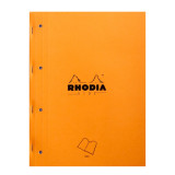 Блокнот А4+ 223*297 мм, 80 л., в клетку Rhodia скоба сбоку, обл. карт., оранжевый