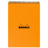 Блокнот А4 210*297 мм, 80 л., в клетку Rhodia спираль сверху, обл. карт., оранжевый