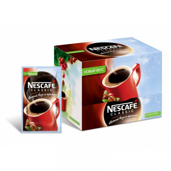 Кофе Nescafe натур. растворим. гранулир., 2 гр.*30 пак., Classic