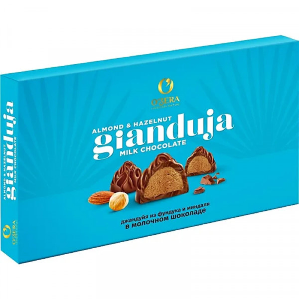 Конфеты шоколадные O`Zera Gianduja Almond & Hazelnut 220 гр., с ореховой начинкой, в молочном шоколаде Конфеты шоколадные O`Zera Gianduja Almond & Hazelnut 220 гр., с ореховой начинкой, в молочном шоколаде
