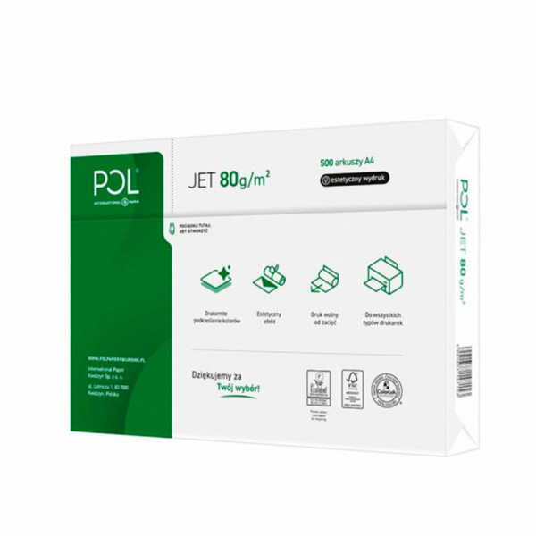 бумага   A4 80г/м 500л Pol Jet