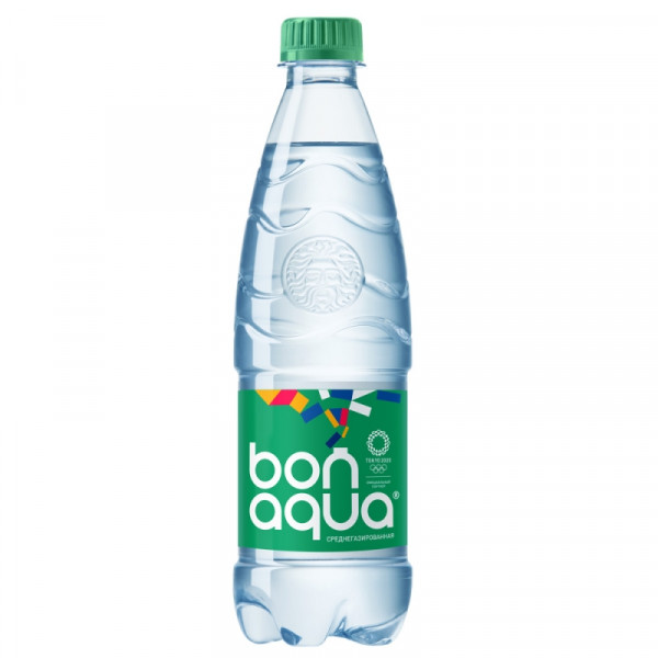 Вода питьевая Bonaqua среднегазир., 0,5 л., пласт. бутылка