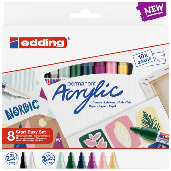 Маркер акриловый Edding Starter Set Nordic набор 8шт Маркер акриловый Edding Starter Set Nordic набор 8шт