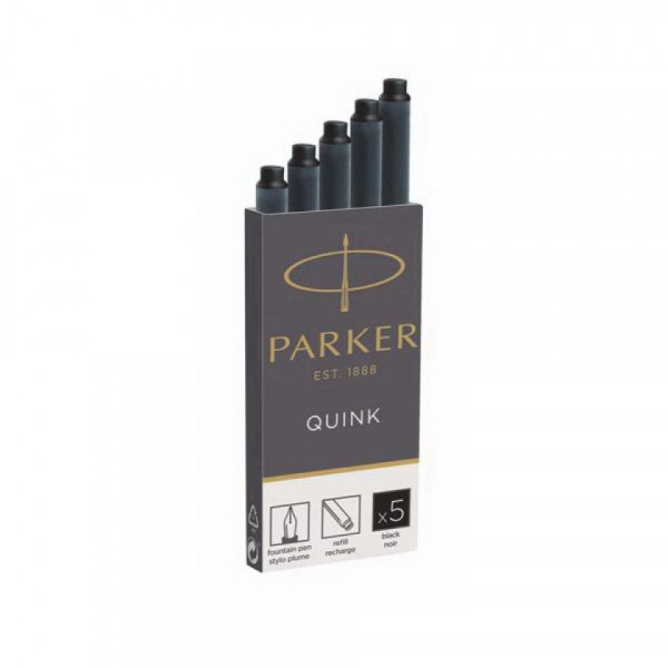 Чернильный патрон 75 мм. Parker 5 шт./уп., длин., черный