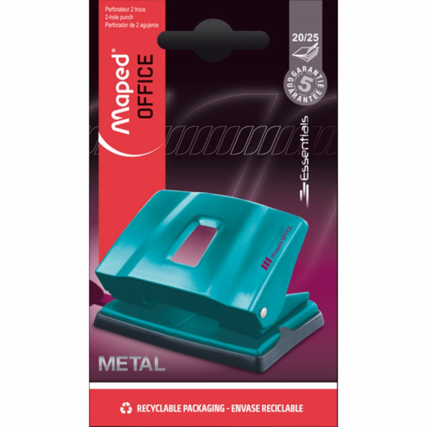 Дырокол 20/25 л. Essentials Metal 20/25S лин., бирюзовый