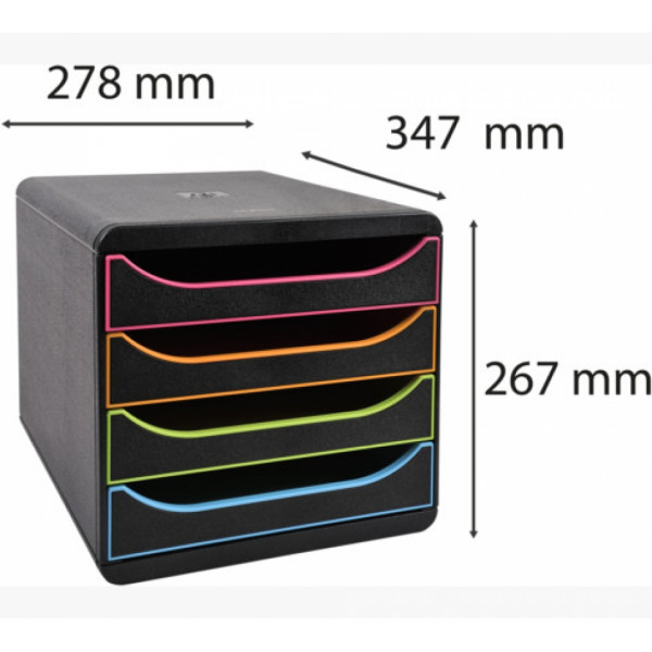 блок из  4-х лотков закрытый черный BlackOffice Big Box Plus