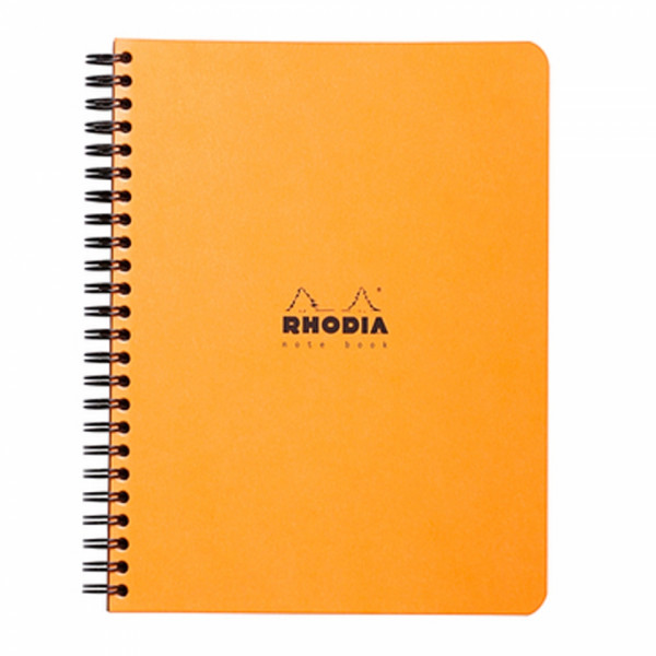 Блокнот А4+ 225*297 мм, 80 л., в клетку Rhodia спираль сбоку, обл. карт., черный