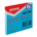 Бумага д/з на кл. осн. 76*76 мм Office products 100 л., синий неон Бумага д/з на кл. осн. 76*76 мм Office products 100 л., синий неон