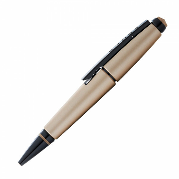 Ручка роллер Edge Matte Hazelnut Lacquer 0,7 мм, метал., подарочн. упак., матовый шапань/черный, стерж. черный