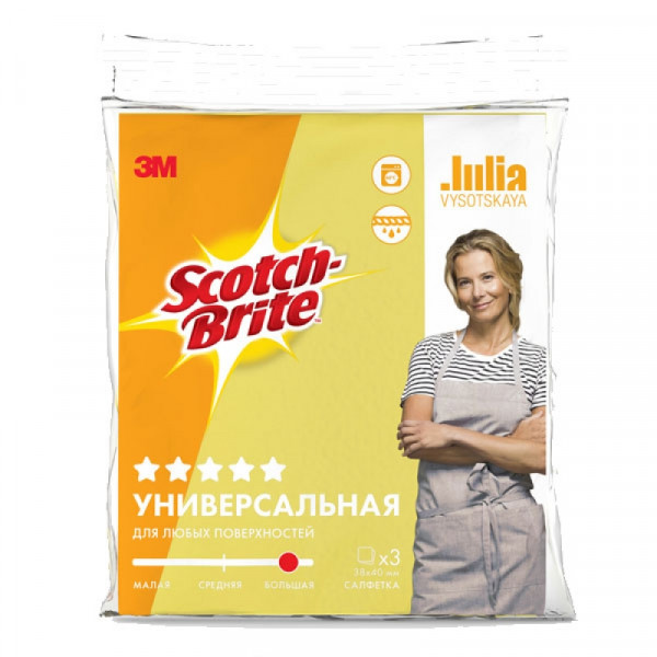Салфетки универсальныеSCOTCH-BRITE ULTRA 380*400мм. 3шт./уп.